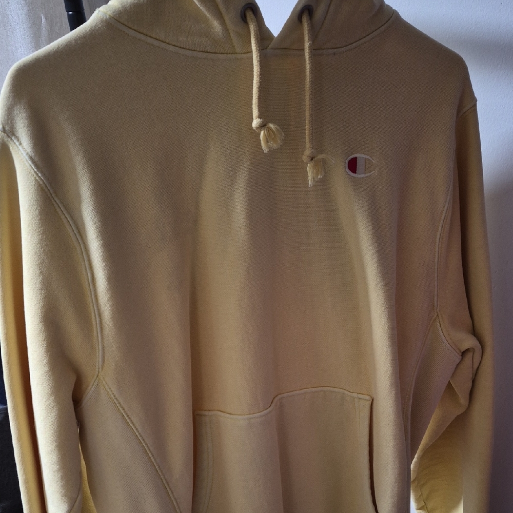 Champion Men's Light Yellow Hoodie